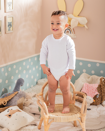 White Baby Long-Sleeve Sleepsuit