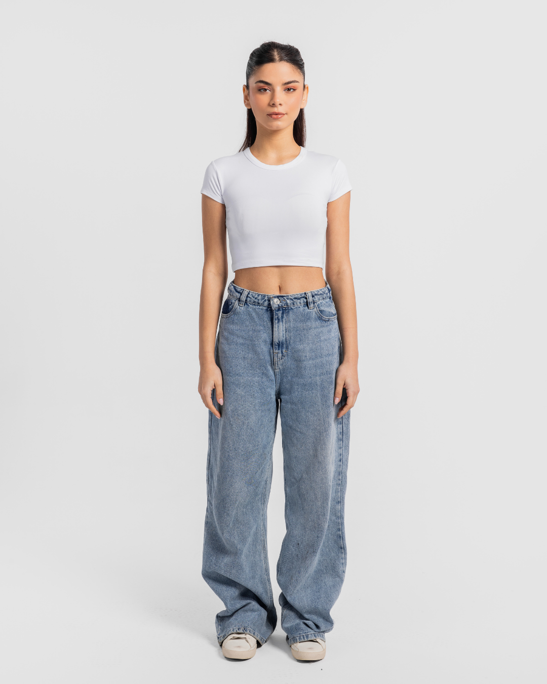 Polyamide women's lined half-sleeve top