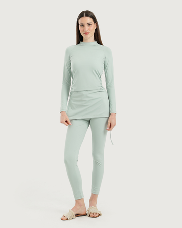 Women's two-piece burkini with high neck