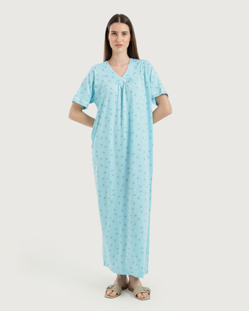 Women's long, half-sleeved nightgown