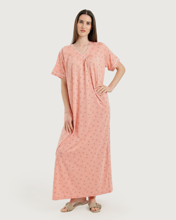 Women's long, half-sleeved nightgown