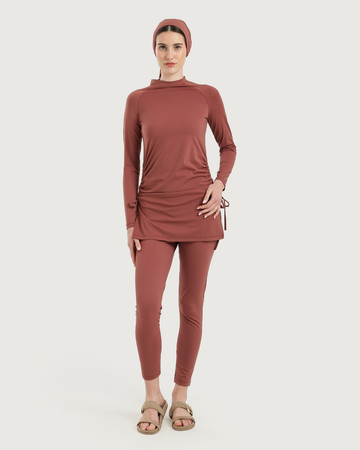 Women's two-piece burkini with high neck