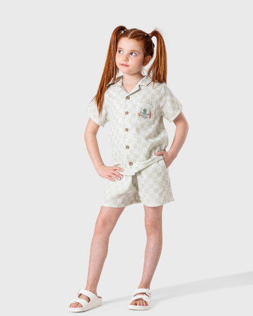 Classic pajama shorts with buttons